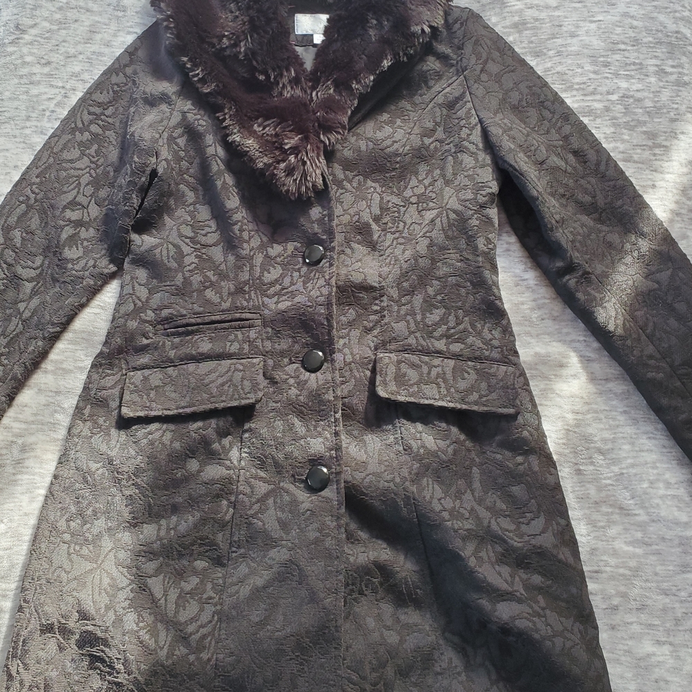 Xhilaration Black Faux Fur Coat